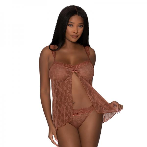 Magic Silk Caramel Kiss Baby Doll & Thong  Carmel S/m