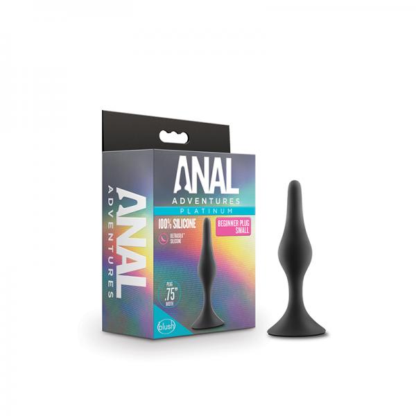 Anal Adventures Platinum Silicone Beginner Plug Small Black