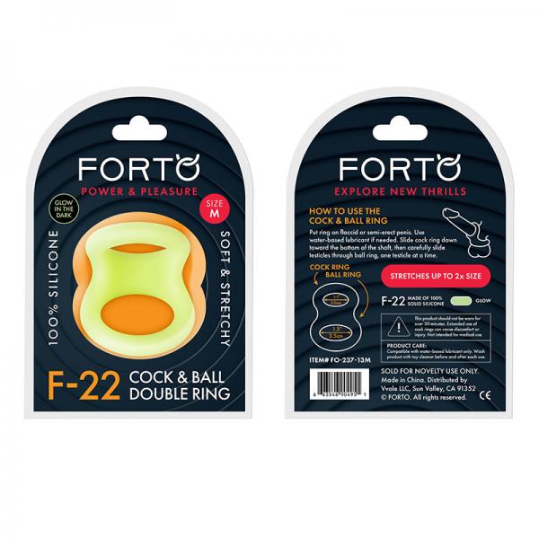 Forto F-22: Double Ring Liquid Silicone 53/55 Mm Glow-in-the-dark