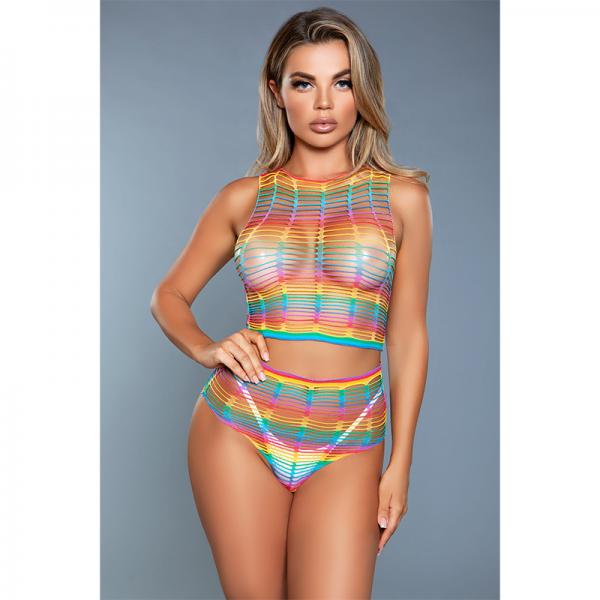 Bare It All Bodystocking Rainbow Os