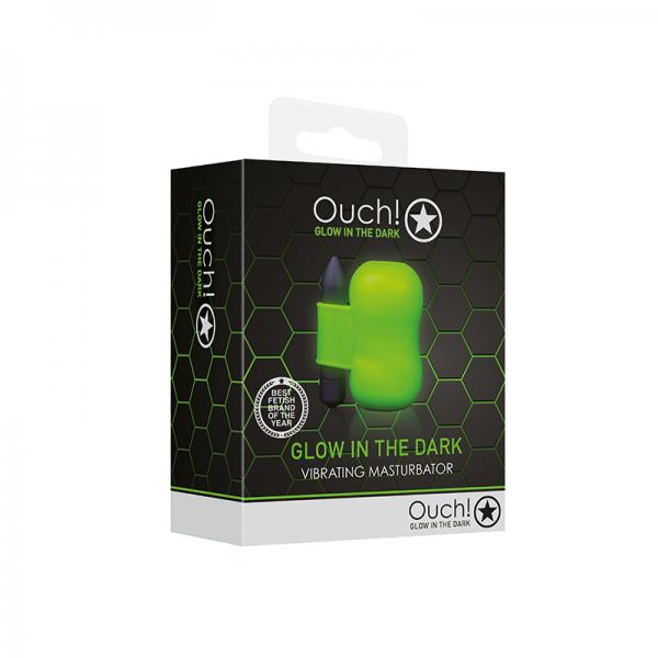 Ouch! Glow Vibrating Masturbator - Glow In The Dark - Green