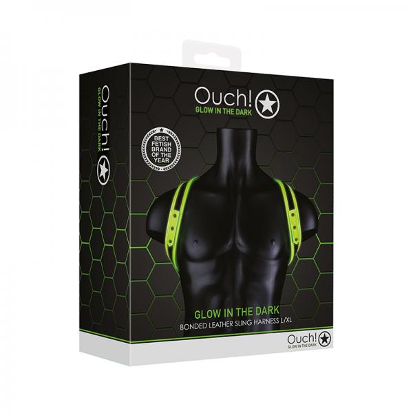 Ouch! Glow Sling Harness - Glow In The Dark - Green - L/xl