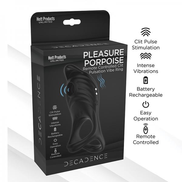 Decadence Pleasure Porpoise Cock Ring/clit Stimulator With Remote Control