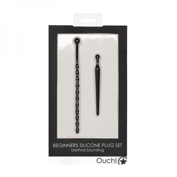 Ouch! Urethral Sounding - Silicone Beginners Plug Set - Black