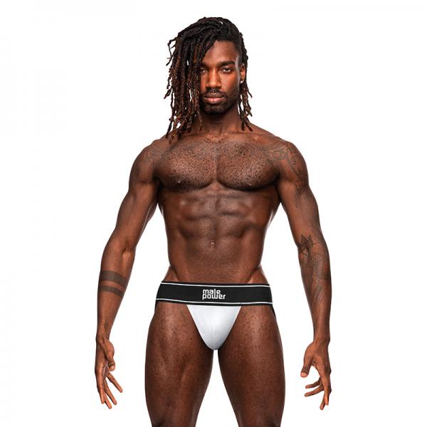 Male Power Modal Rib Jock White S/m