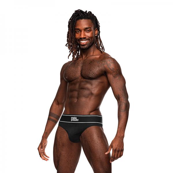 Male Power Modal Rib Thong Black S/m