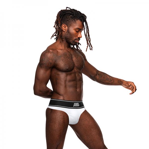 Male Power Modal Rib Thong White S/m