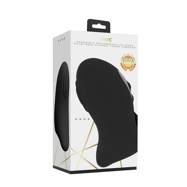 Vive Hana Rechargeable Pulse-wave Silicone Finger Vibrator Black