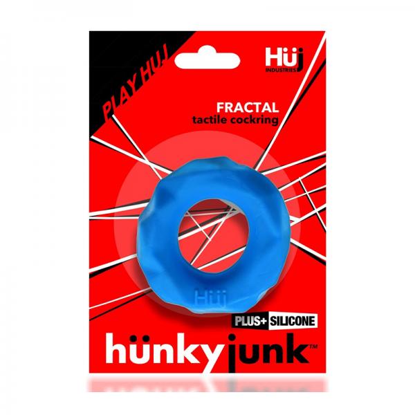 Hunkyjunk Fractal Tactile Cockring Teal Ice