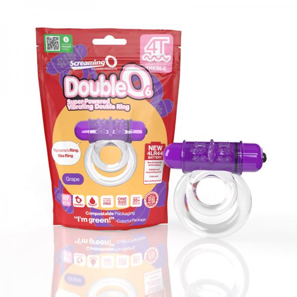 Screaming O 4t Doubleo 6 Vibrating Double Cockring Grape