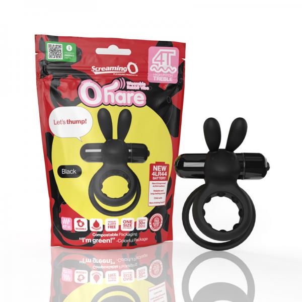 Screaming O 4t Ohare Vibrating Rabbit Double Cockring Black