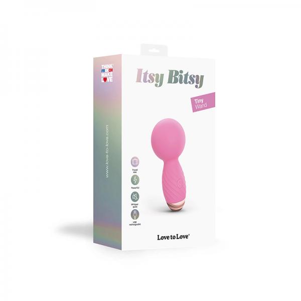 Love To Love Itsy Bitsy Rechargeable Silicone Mini Wand Vibrator Pink Passion