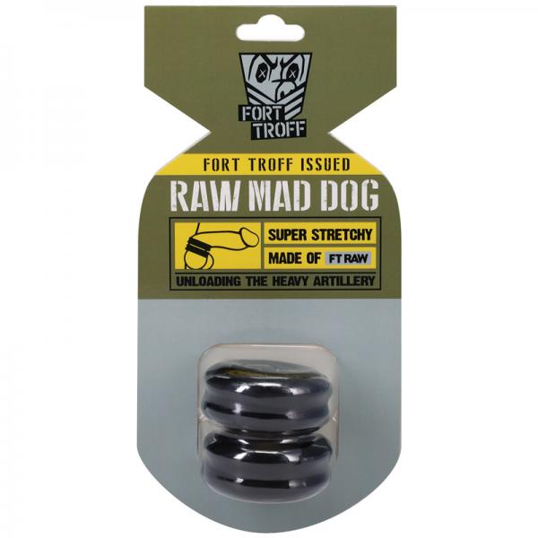 Fort Troff Artillery Raw Mad Dog Cockring 2-pack Clear Black