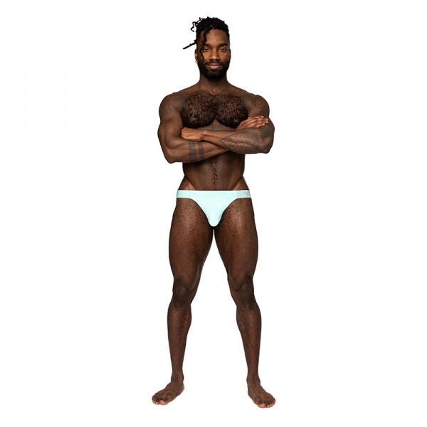 Male Power Easy Breezy Thong Sleeve Aqua S/m