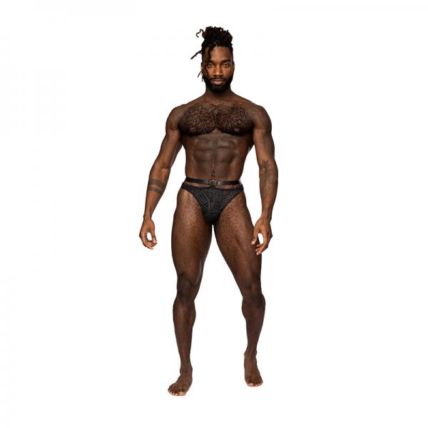 Male Power Rude Awakening Strap Thong Black L/xl