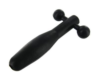 Silicone Cum Thru Barbell Penis Plug Black