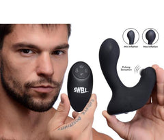 Inflatable And Tapping Silicone Prostate Vibrator