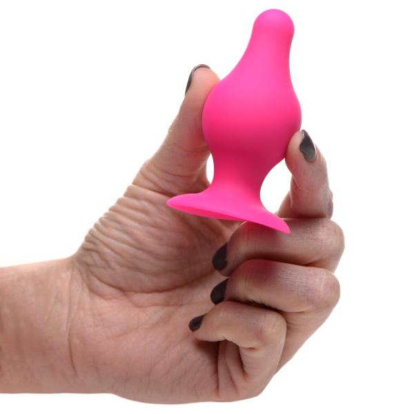 Squeezable Tapered Small Anal Plug - Pink