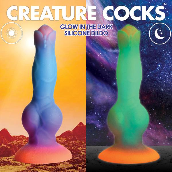 Space Cock Glow-in-the-dark Silicone Alien Dildo