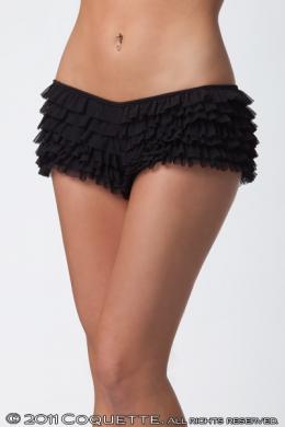 Ruffle Shorts W/Back Bow Black O/S