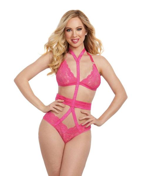 Bralette & Harness Panty Fuschia