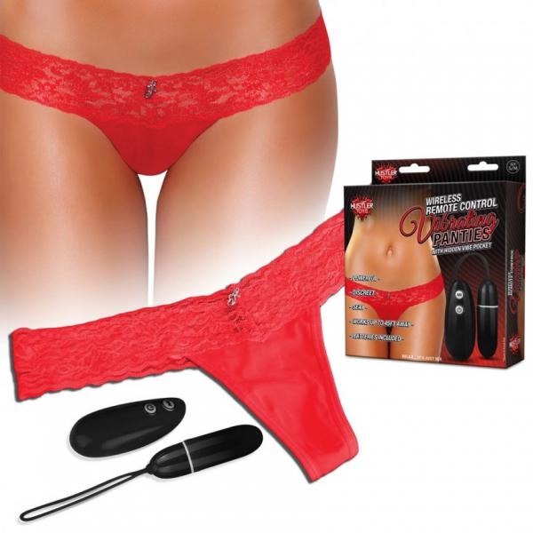 Hustler Wireless Remote Control Vibrating Panties Red M/L