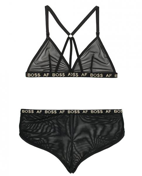 Vibes Boss AF Bralette & Retro Shorts Black M/L