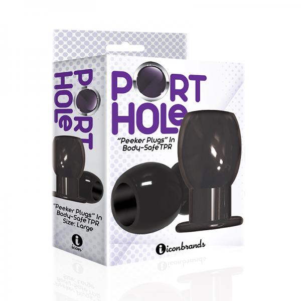 The 9s Port Hole Hollow Butt Plug Black