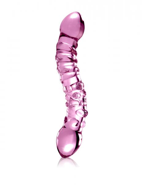 Icicles No 55 Double Sided Glass Massager Pink 7.75 Inch