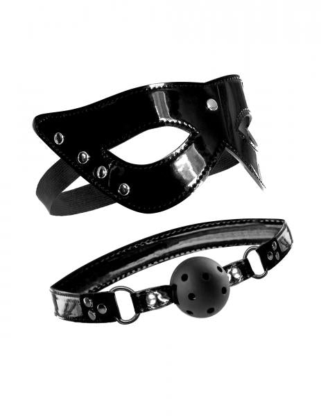 Masquerade Mask & Ball Gag Black