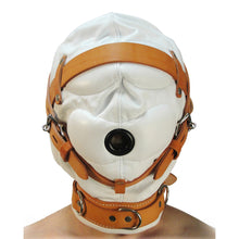 Total Sensory Deprivation White Leather Hood Medium Large