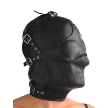 The Asylum Leather Hood With Removable Blindfold And Muzzle- Ml