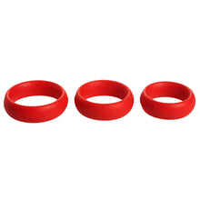 3 Piece Silicone Cock Ring Set - Red