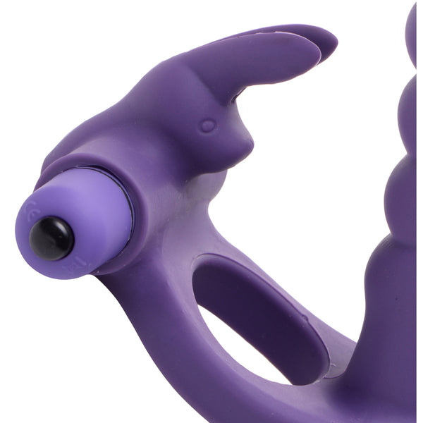 Double Delight Dual Penetration Vibrating Rabbit Cock Ring