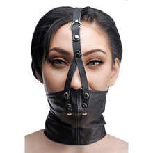 Leather Neck Corset Harness With Stuffer Gag