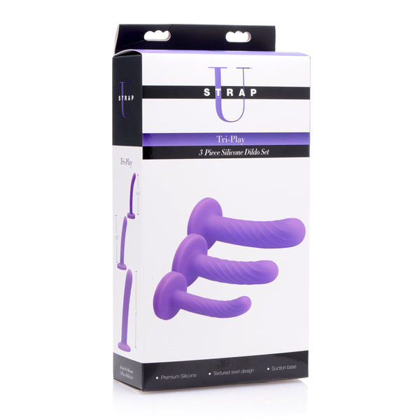 Tri-play 3 Piece Silicone Dildo Set