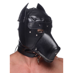 Muzzled Universal Bdsm Hood With Removable Muzzle