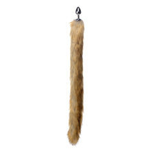 Extra Long Mink Tail Metal Anal Plug- Brown