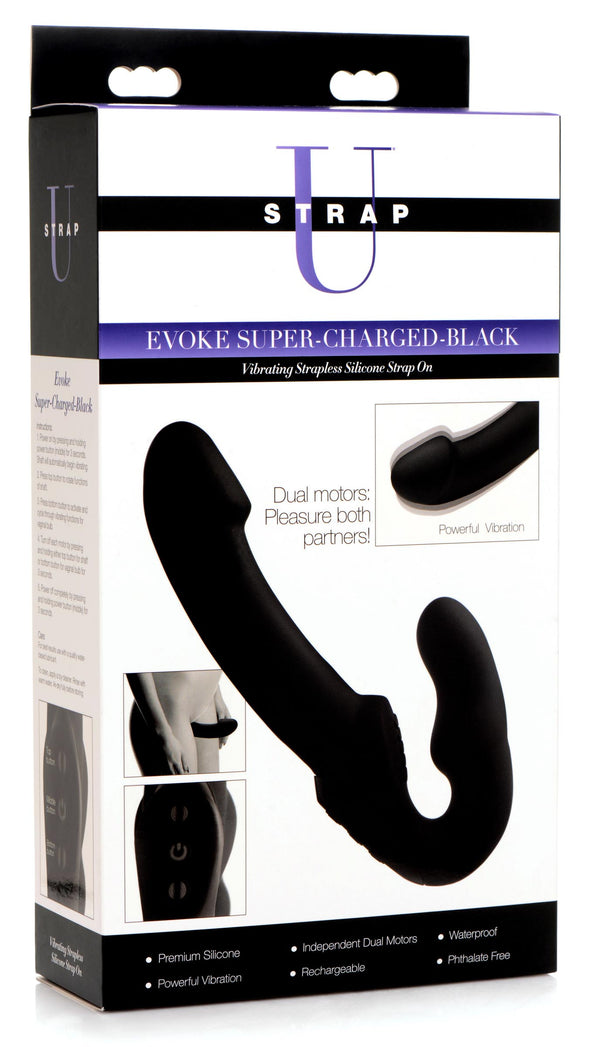 Rechargeable Vibrating Silicone Strapless Strap On