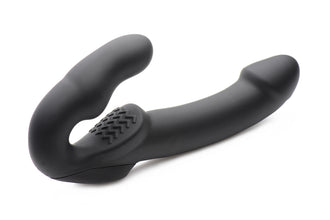 Rechargeable Vibrating Silicone Strapless Strap On