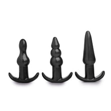 3 Piece Vibrating Anal Plug Set- Black