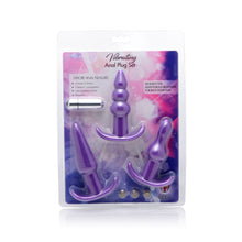 4 Piece Vibrating Anal Plug Set- Purple