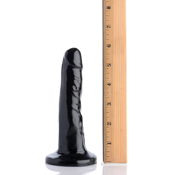 6 Inch Slim Dildo- Black