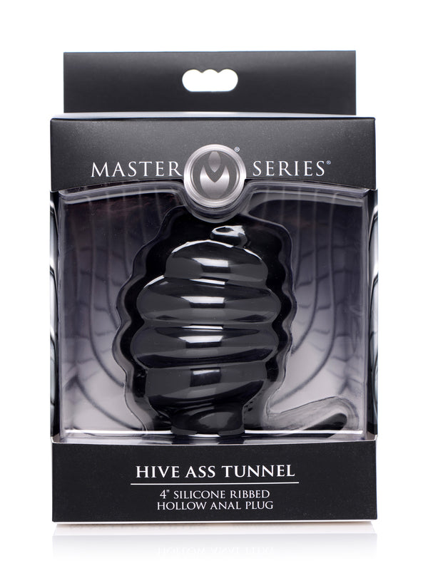 Hive Ass Tunnel Silicone Ribbed Hollow Anal Plug - Large