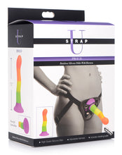 Proud Rainbow Silicone Dildo With Harness