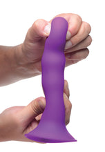 Squeezable Wavy Dildo - Purple