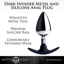 Dark Invader Metal And Silicone Anal Plug - Large