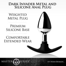 Dark Invader Metal And Silicone Anal Plug - Medium