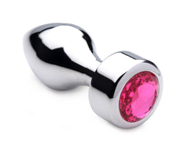 Hot Pink Gem Weighted Anal Plug - Medium