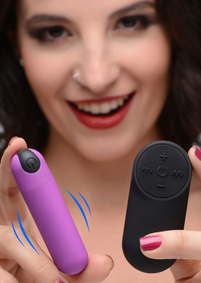 Vibrating Bullet With Remote Control - Purple